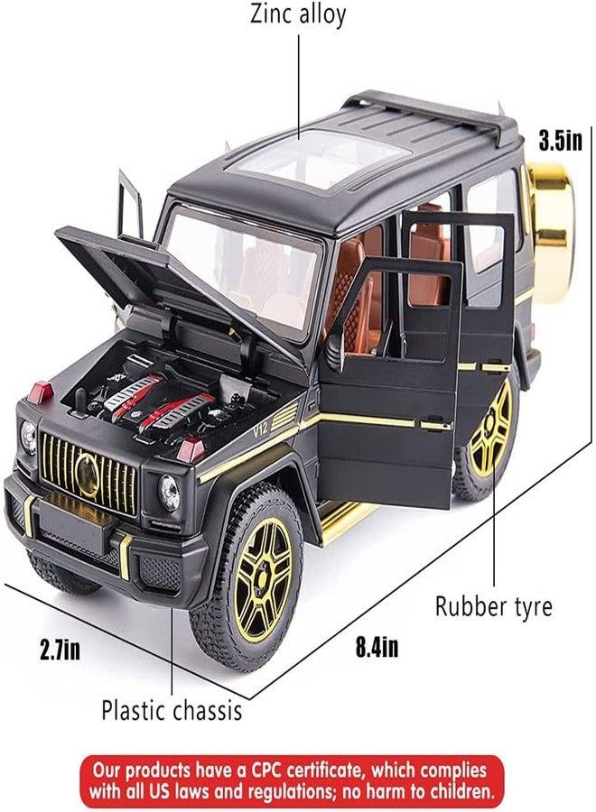 سيارة DUWOL الجديدة من نوع G Wagon بمقياس 1:24 مصنوعة من سبيكة معدنية مصبوبة، تعمل بالسحب للخلف، مزودة بأبواب قابلة للفتح وموسيقى وأصوات وأضواء، لعبة سيارة للأطفال الأولاد (أبيض) - Image 2